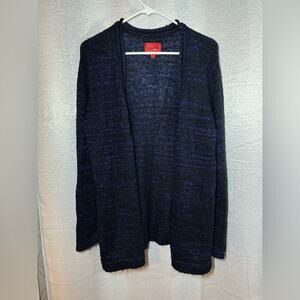 Narciso Rodriguez Design Nation Long Blue Black Knit Cardigan Sweater Women's XL
